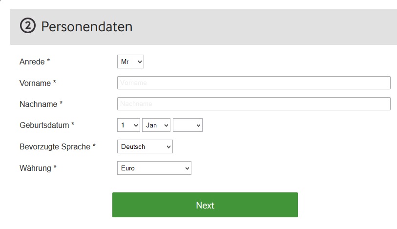 Betway Informationen - Anmeldung 2