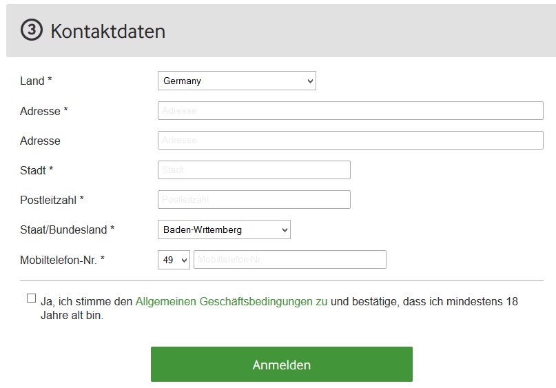 Betway Anmeldung 3