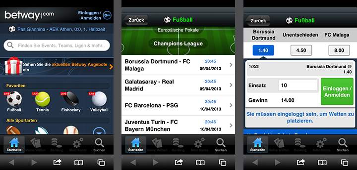Betway informationen Mobil
