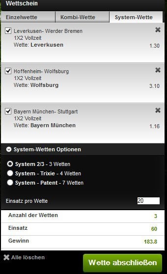 Wettarten - ComeOne Systemwette