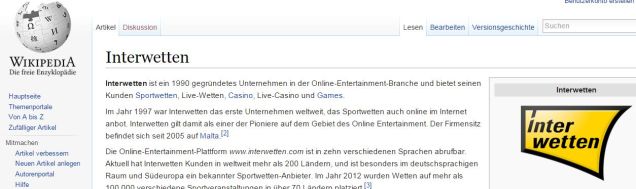 Interwetten Informationen Wikipedia