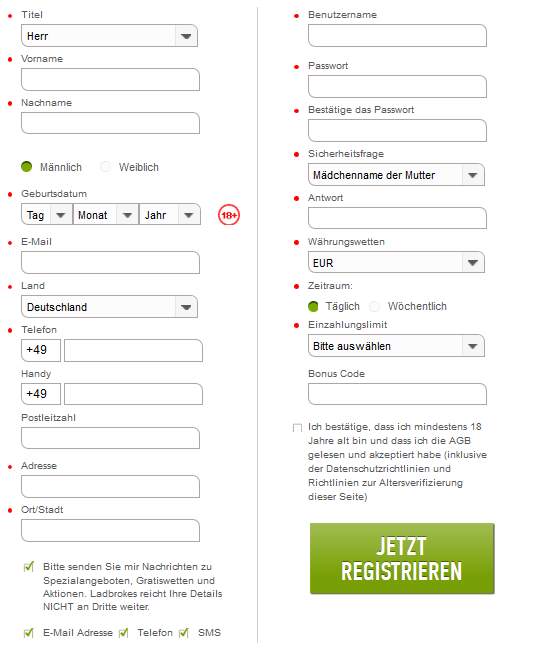 Ladbrokes Informationen Anmeldung 1
