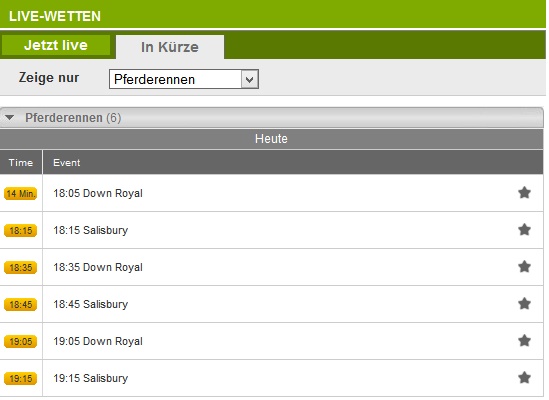 Ladbrokes Informationen - Live Wetten auf Pferderennen bei Ladbrokes