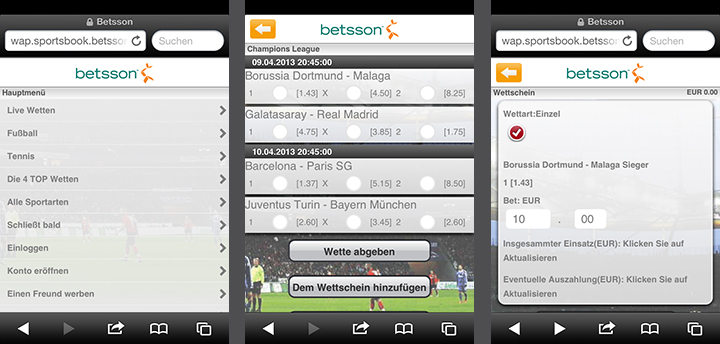 betsson informationen mobile