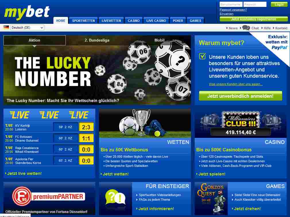 mybet informationen Webseite