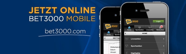 Bet3000 App für mobile Sportwetten