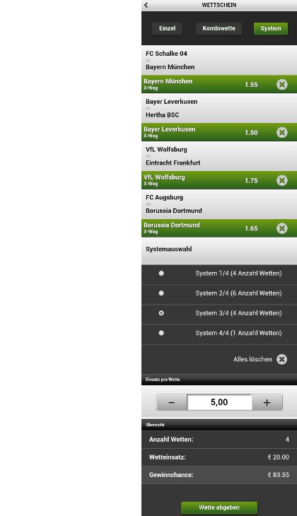 Bet3000 App Wettangebot