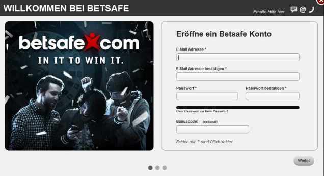 Betsafe Anmeldung