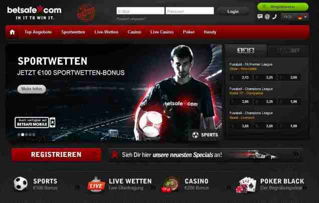 Betsafe Webseite