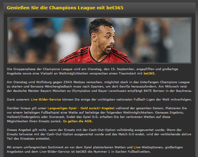 Genießen Sie die Champions League mit bet365