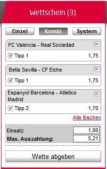 Kombiwetten mit höheren Einsätzen sollten auf Dauer vermeiden werden.