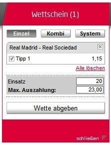 Ausschließliche Tipps auf Favoriten wie hier bei Tipico sollten eher vermieden werden.