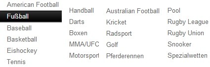 Youwin App Sportarten