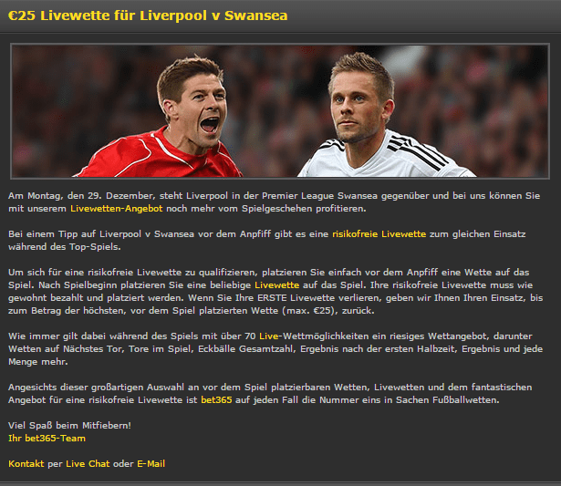 livewette bei bet365 - special offer angebot premier league