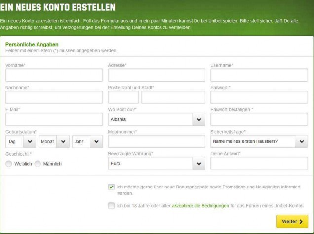 unibet Informationen Anmeldung 1