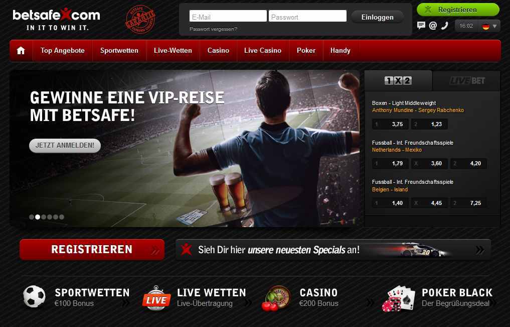 Betsafe Erfahrungen - Webseite