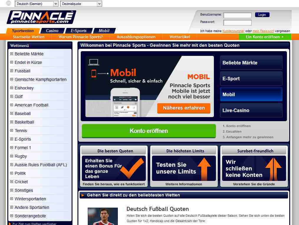 Pinnacle Webseite