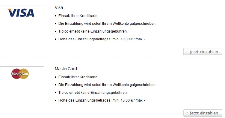 Geld Sportwetten - Tipico Einzahlung