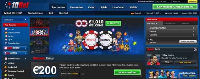 10Bet Informationen Header