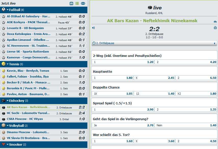 Bet-at-Home Erfahrungen - Livewetten