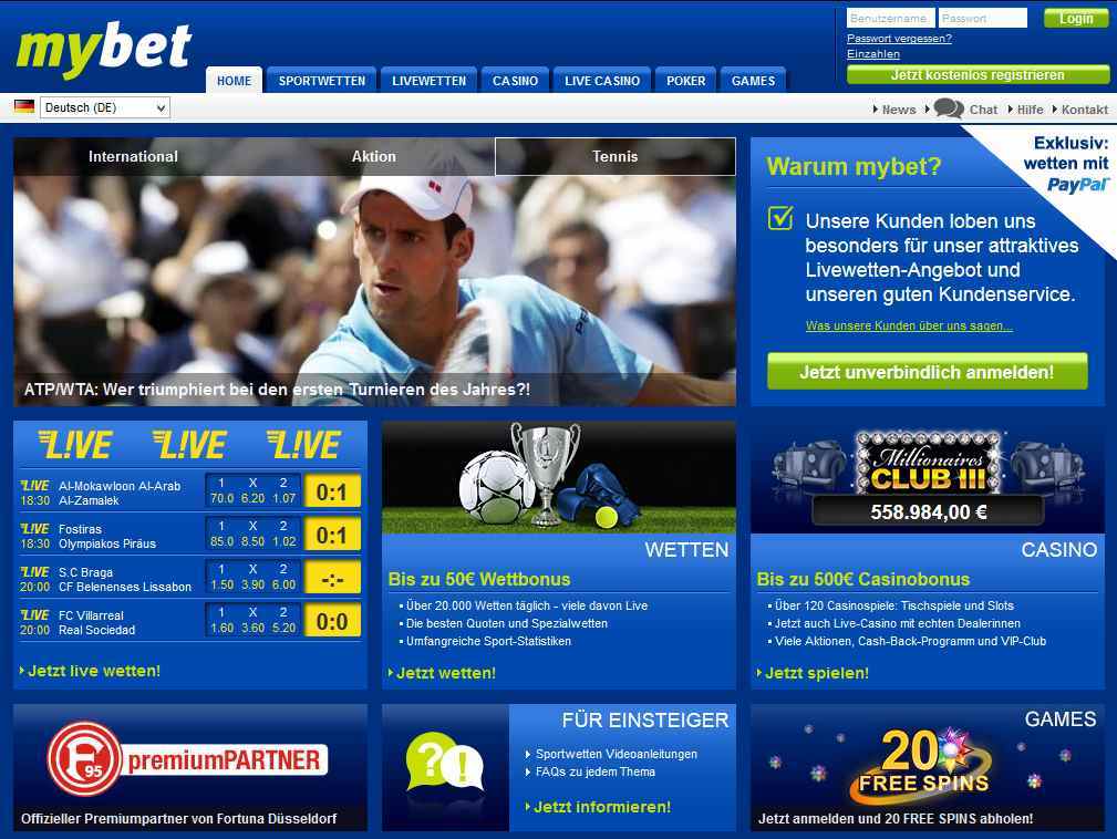 Mybet Erfahrungen - Webseite