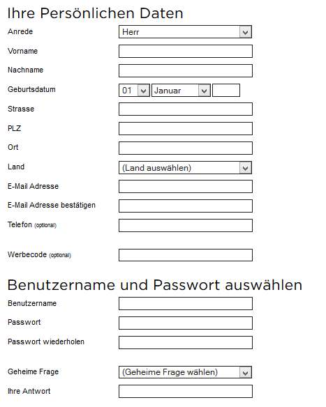 Bet3000 Informationen - Anmeldung