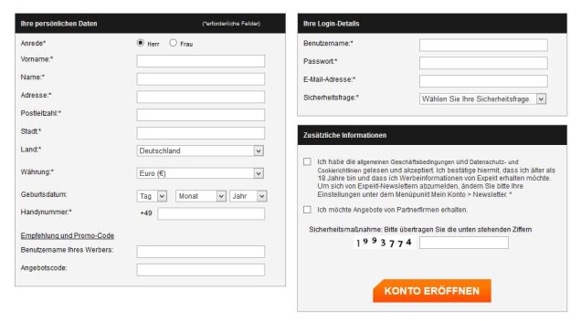 Expekt Informationen - Anmeldung 2