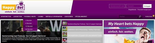 Happybet Informationen - Header