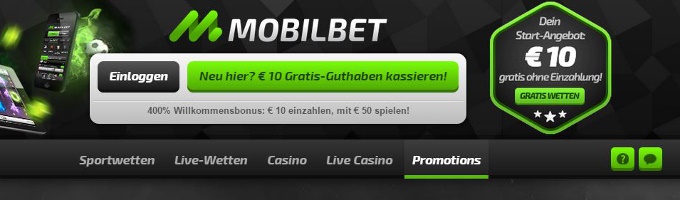 Mobilbet Bonus - Header
