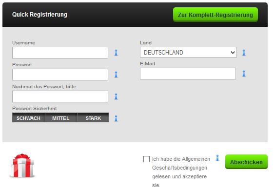 Mobilbet Informationen - Anmeldung