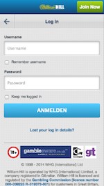 William Hill App - Login