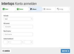 Intertops Informationen - Anmeldung 3