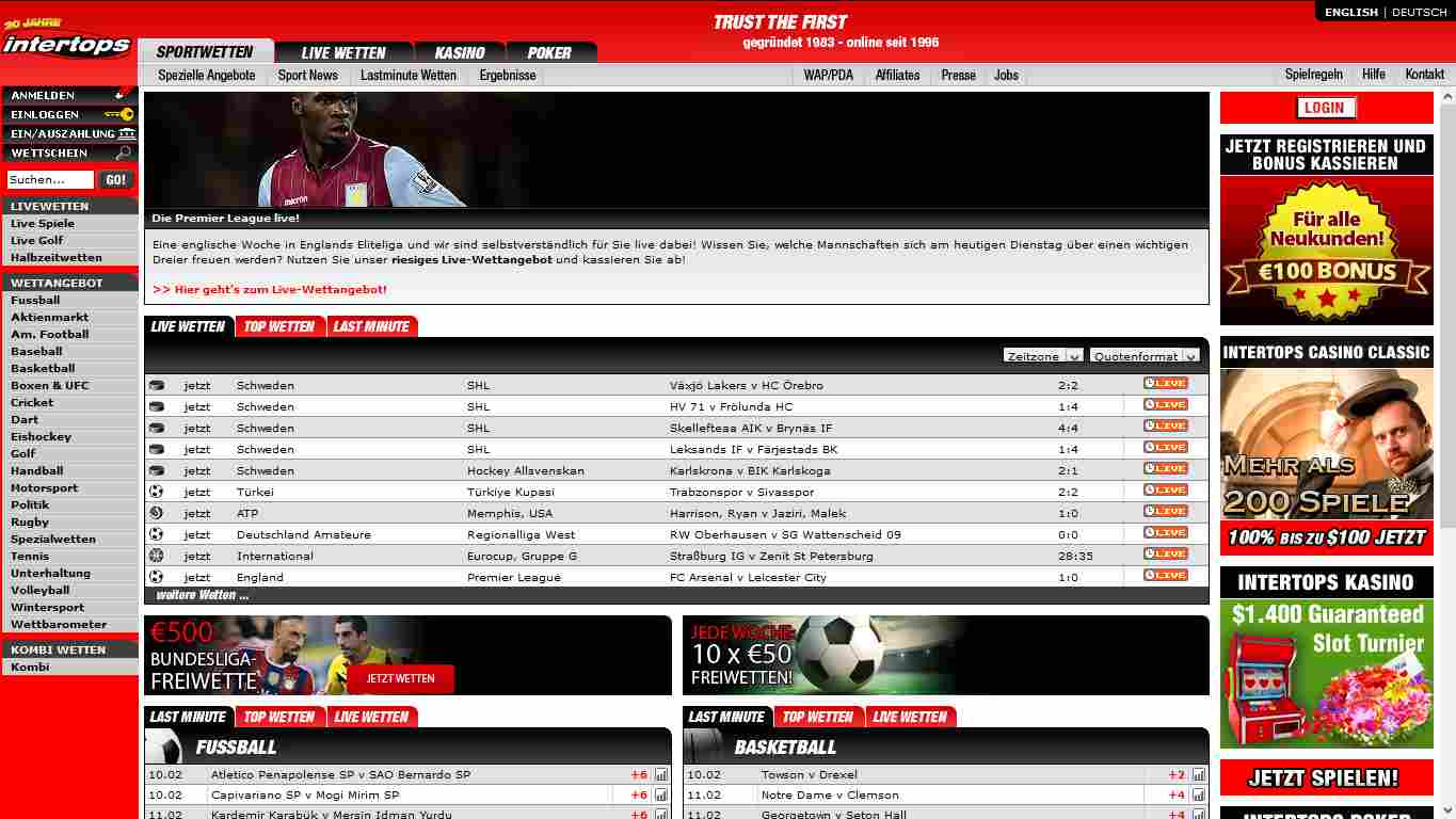 Intertops Informationen - Header