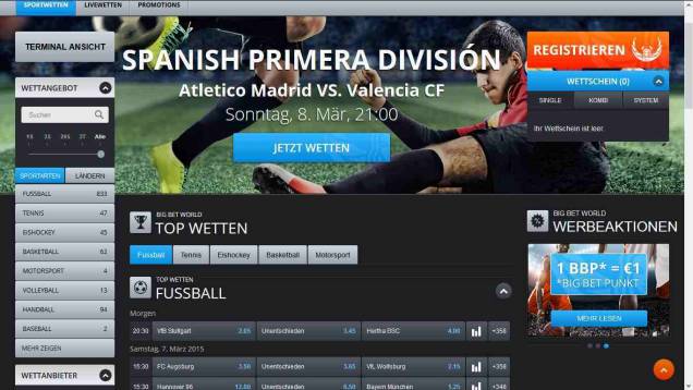 Bigbetworld Erfahrungen - Webseite