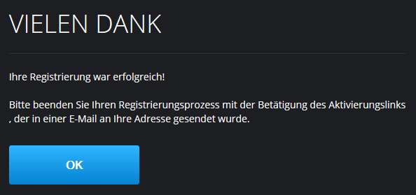 Bigbetworld Informationen - Anmeldung Schritt 3