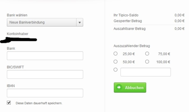 Tipico Zahlungsmethoden - auszahlen 3