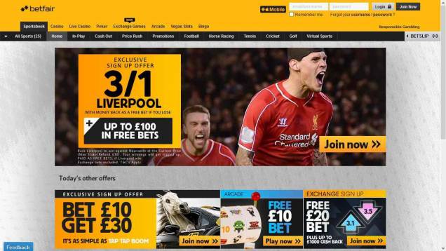 betfair Informationen - Header
