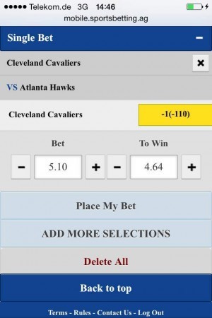 SportsBetting App - Wettschein