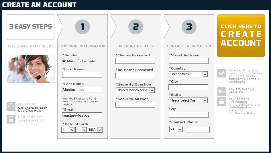SportsBetting Bonus - Online Formular