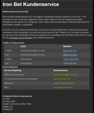 ironbetsupport