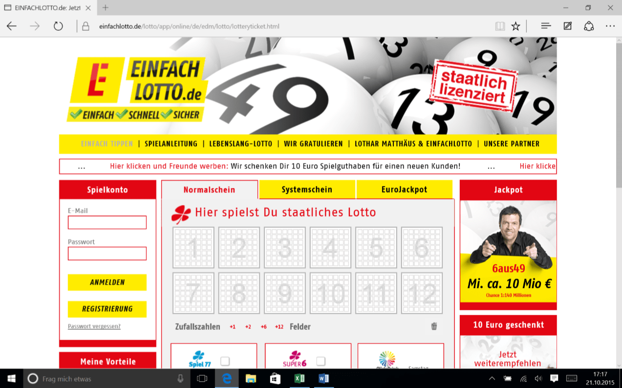 Einfachlottostart