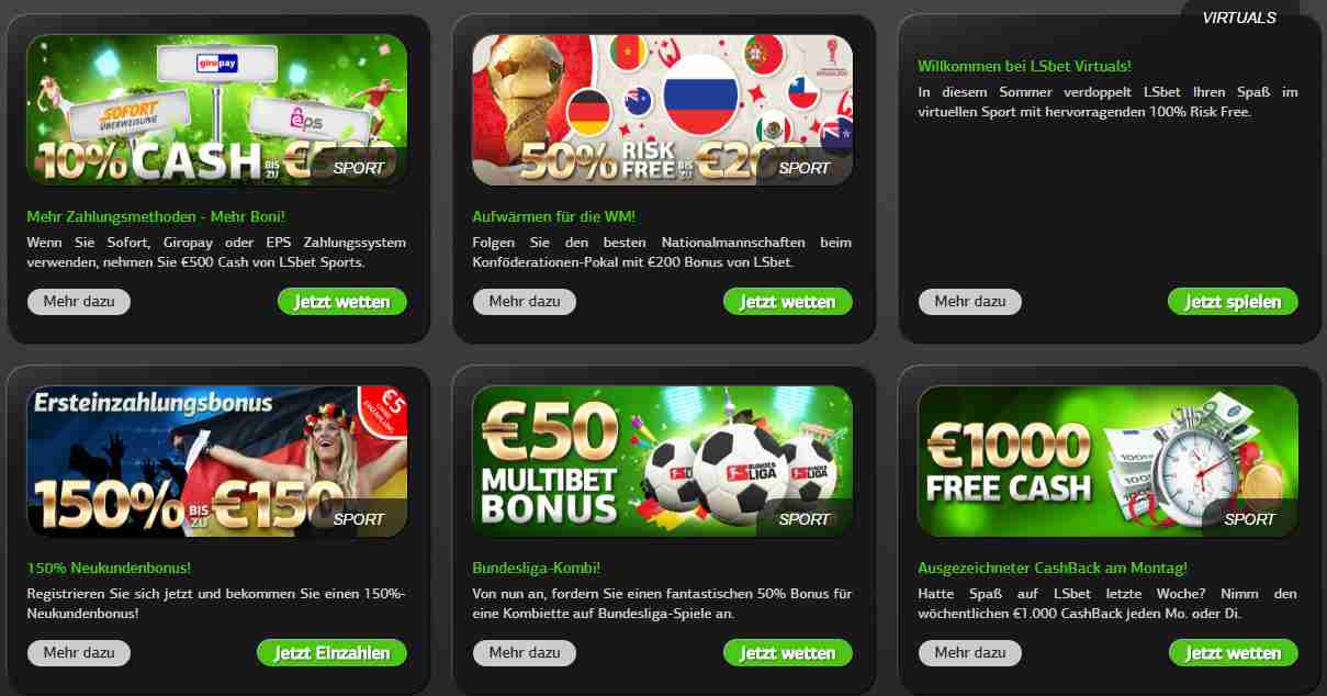 LSbet Bonus weitere Boni