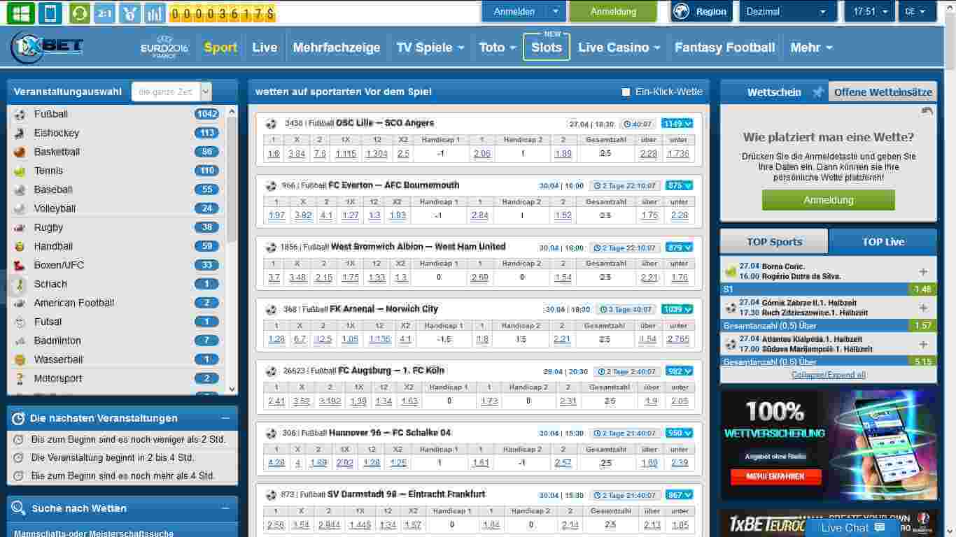 1xbet Erfahrungen - Webseite