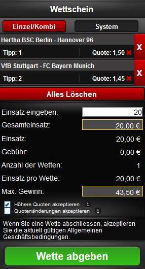 Tipbet Bonus - Wettschein