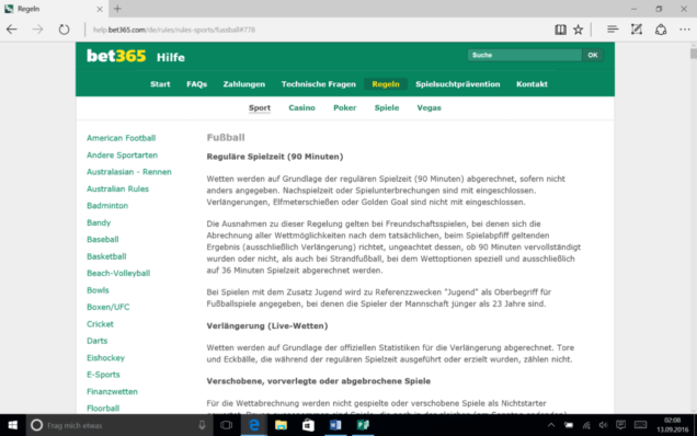Bet365 Regeln & Bedingungen – So sind Sportwetten bei Bet365 geregelt