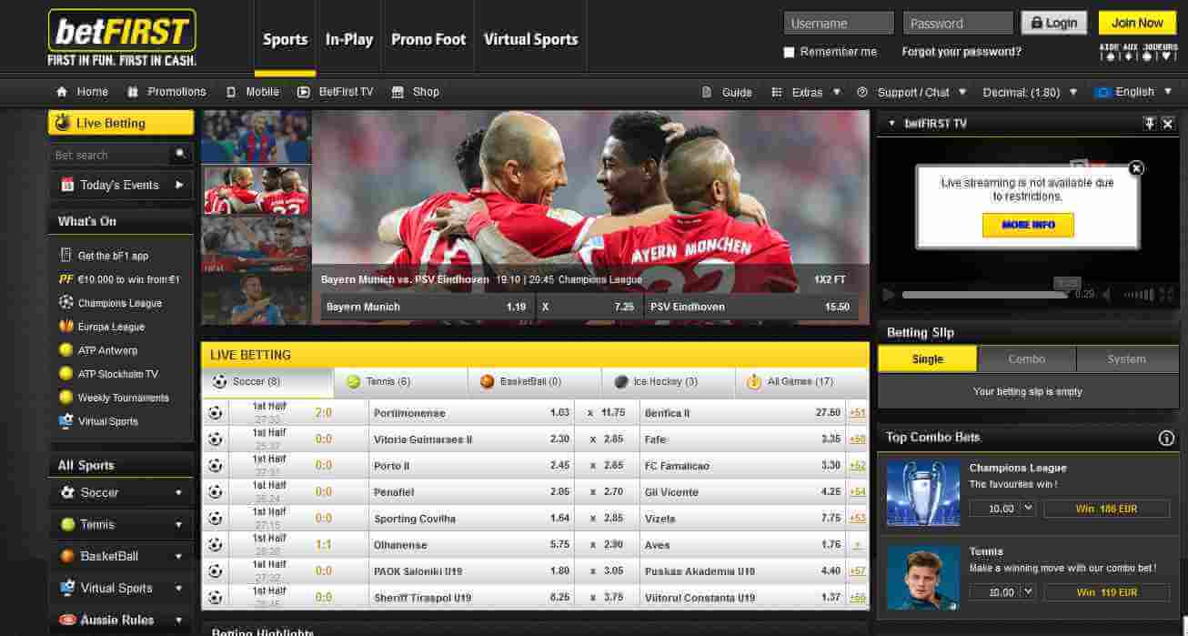 betFirst Test - Header