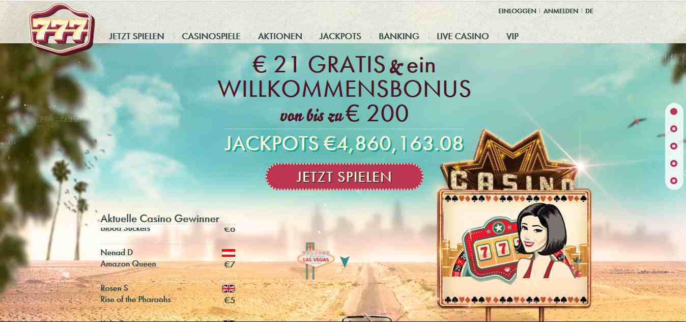 777 Casino Test - Header