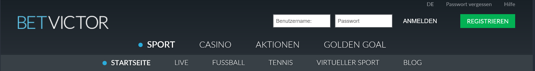 Finden kann man das BetVictor Golden Goal übrigens leicht, Es erhielt einen eigenen Menüpunkt in der Navigationsleiste.