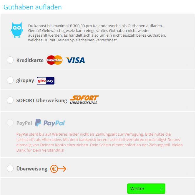 Lottohelden Erfahrungen - Einzahlung