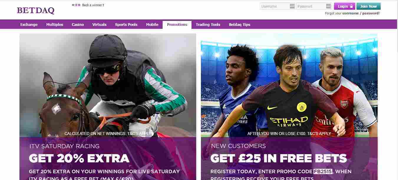 Betdaq Test - Header